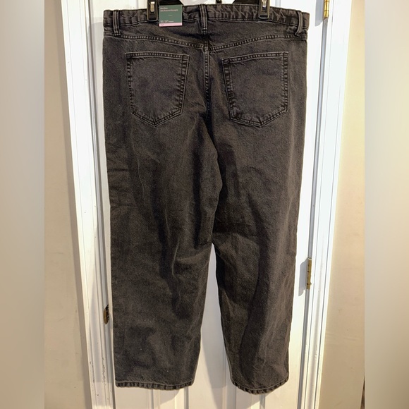 Mid-rise 90s Relaxed Straight Black Wash Jeans Women Sz 16 NWT Rigid wild fable - Picture 3 of 10